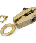XtremepowerUS 5-Ton auto body pull clamp with two eye rings; straight pull 5T capacity, gold finish