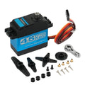 Badass High Torque 45kg Cm Coreless Digital Servo Metal Motor with connectors and control arms for RC robots and Baja cars.
