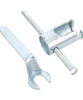 Top Shelf Heavy Duty Steel Fire Sprinkler Wrench For Recessed Heads Built To Last With A Kickass Design That Handles Overhead Jobs Like A Champ While Providing Slick Adjustment For Quick Rooftop Work, showing two steel components, a wrench and a socket.