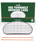 Portable Alignment Mirror With Two Alignment Rods Golf Training Aid with gridlines, compact size for swing practice