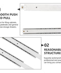 Stainless Steel Drawer Slide Rail 16mm Wide 200mm Two Section Cabinet Track Glides Dual Direction Push Pull Smooth Glide No Fuss Heavy Duty For Kitchen Cabinets And Furniture Organization Premium Drawer Hardware showcasing smooth push and pull feature.