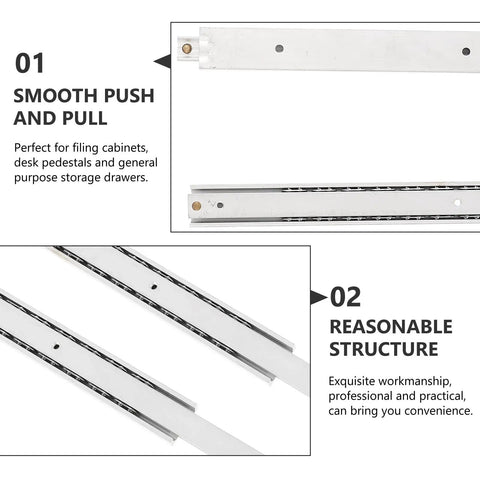 Stainless Steel Drawer Slide Rail 16mm Wide 200mm Two Section Cabinet Track Glides Dual Direction Push Pull Smooth Glide No Fuss Heavy Duty For Kitchen Cabinets And Furniture Organization Premium Drawer Hardware showcasing smooth push and pull feature.