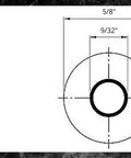 Front and side views of a stainless steel bonded sealing washer with neoprene rubber; 1/4" hole, 5/8" OD, 1/8" thick.