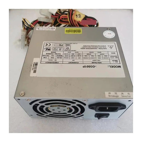Heavy Duty Industrial Control Equipment Power Supply 350W D3501P top view of AC DC converter with wiring connections and labels.