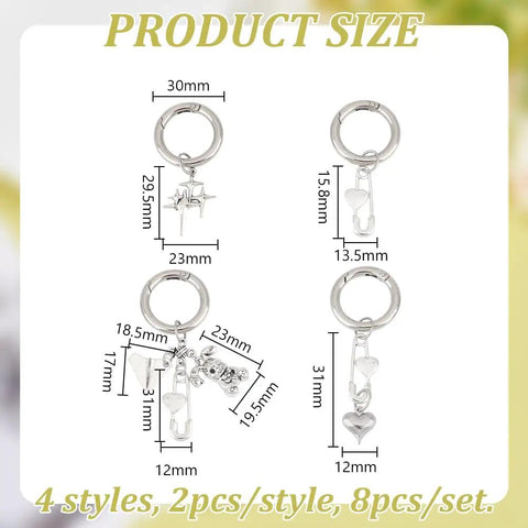 Fresh Safety Pin Shoe Charms With Sturdy Spring Clips And Alloy Badges Featuring Star Heart Rabbit Designs For Boots Bags And Purse Gear That Bring Serious Vintage Vibes And Always Deliver The Goods, size details and styles included.