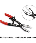 Three Piece Ratcheting Hose Pinch Off Pliers Set 8 10 12 Inch Locking Hose Pinchers for Radiator Coolant and Fuel Lines
