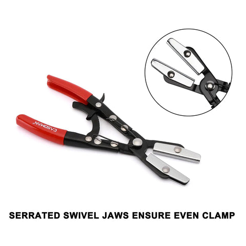 Three Piece Ratcheting Hose Pinch Off Pliers Set 8 10 12 Inch Locking Hose Pinchers for Radiator Coolant and Fuel Lines
