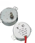 Heavy Duty AC 220V Synchronous Motor Running Like A Smooth Operator At 5 To 6 RPM With Serious 4 kgf Cm Torque For Microwave Trays And Reliable Fan Builds, showing motor's wiring and detail.