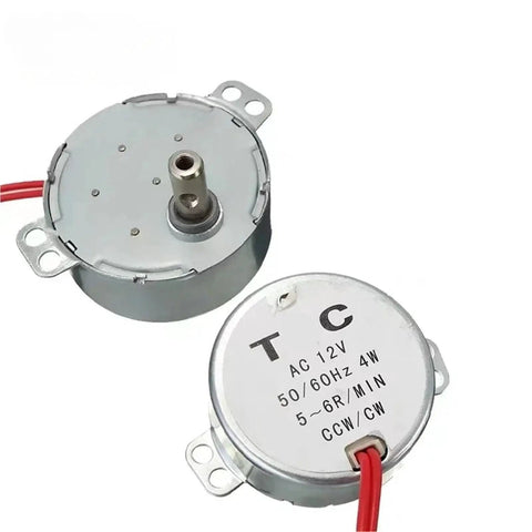 Heavy Duty AC 220V Synchronous Motor Running Like A Smooth Operator At 5 To 6 RPM With Serious 4 kgf Cm Torque For Microwave Trays And Reliable Fan Builds, showing motor's wiring and detail.