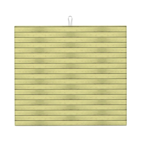 Bright Yellow Wood Grain Print Microfiber Dish Drying Mat For Kitchen Counter, Super Absorbent, 16x18 Inch flat view