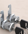 Universal Safe Cam Cylinder Lock With Keys 16mm, 20mm, 25mm, 30mm Tongue Lock System shown with keys inserted