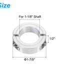 Four Pack Double Split Clamp-On Shaft Collar For 1-1/8 Inch Shaft, Two-Piece Aluminum Alloy Set Screw Collar, 1-7/8 Inch OD, 1/2 Inch Thick