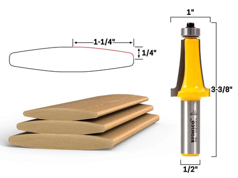 Louvre Slat Router Bit For Window Shutters Pro Grade 1-1/4 In Cutting Height 1/4 In Depth 3-3/8 In Overall Length 1/2 In Shank