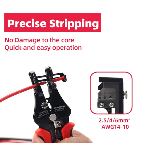 All In One 3 In 1 Adjustable Wire Stripper Tool with Automatic Solar Cable Stripper and Cutter for 2.5 4 6 Square Millimeter
