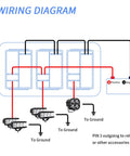 Wiring diagram for Rocker Switch Panel 12V Marine Waterproof Toggle Switch With Blue LED, Pre-Wired 3-Gang For Boat Car Truck RV UTV