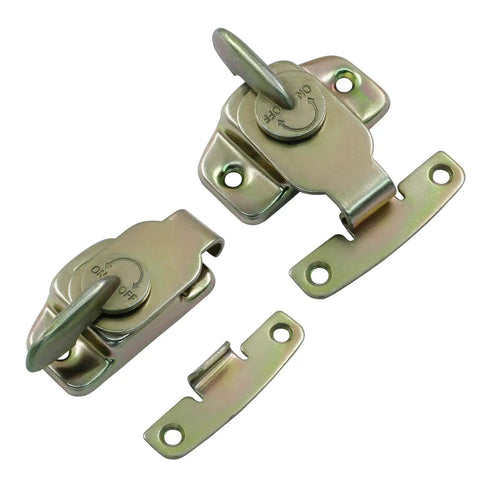 Heavy Duty Metal Table Locks Two Pack Spring Loaded Leaf Latch Buckles With Gold Zinc Finish Including Mounting Screws For Folding Tables And Rug Hold Downs No Sweat Setup Gonna Stay Locked Down Tight