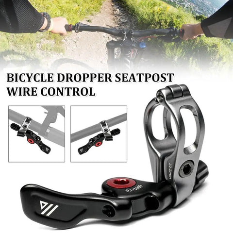 Seatpost Remote Lever For Mountain Bikes, Aluminum Alloy Cable Controller With 22.2mm Diameter, Black, Rust Resistant