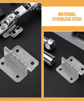8 Pack Stainless Steel Folding Bifold Butt Hinges with Four Hole Four Fold Design for Cabinet Doors and Small Folding Tables