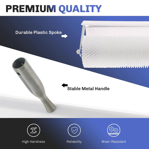 Close-up of Spike Screeding Roller For Smooth Self Leveling Floors With 21mm Teeth 20 Inch Handle components, showing plastic spike and metal handle