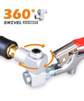 25 Foot Recoil Poly Air Hose Kit With 20 Piece Accessory Set, 360-degree swivel 1/4 inch MNPT fitting detail