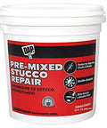 Bucket of Pre Mixed Stucco Repair Compound 32 Oz Off White For Quick Patch Jobs Exterior Cracks And Dents No Mess Patch Kit Easy Smoothing Finish Durable DIY Home Improvement