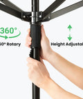 Adjusting height on Outdoor Clothes Drying Rack With 4 Aluminum Arms Folding Rotary Dryer 12 Lines Spanning 165 Feet