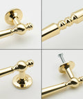 Close-up views of 10 Pack Polished Gold Cabinet Pulls 5 Inch Center To Center Holes 128mm Zinc Alloy Polished Brass Drawer Handles