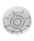 for spirit Bubble Level top view of clear acrylic design with black lines to reduce parallax errors for accurate readings.