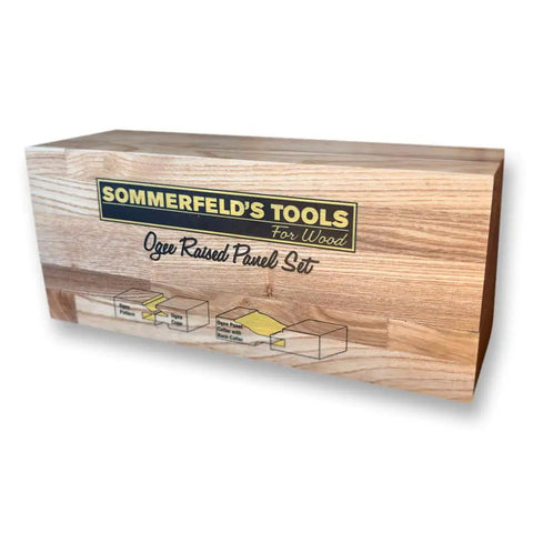 Box of Three Piece Ogee Raised Panel Door Set for Cabinet Doors featuring half inch shank and chip-free design