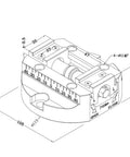 4.53 Inch CNC Self Centering Vise For Pro Grade Precision Machining, Beefy 1440 Kg Clamping Power, 70 Nm Torque, High Accuracy Milling And Woodworking Jig For Perfect Alignment Every Time, technical drawing