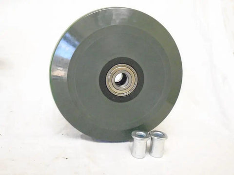 8 Inch Swivel Caster Kingpinless With Built In Wheel Brake And Non Marking Gray Polyurethane Wheel Hella Smooth For High Capacity Industrial Tool Carts with bearings and metal inserts.