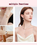 Person using Diamond Bracelet Clasp Helper Tool For Jewelry Easy Fastening And Hooking For Bracelets Necklaces Watches Zippers And Craft Adjustments Scratch Free Protective Sheath With Rhinestone Handle No Sweat Quick Snap.