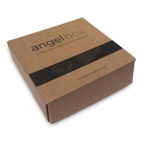 Packaging box for Plug And Play Security Camera Hub For Up To 10 IP Cameras With Encrypted Connections To AngelCam Cloud Storage