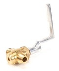 Brass Gas Valve 226104M OEM Replacement Part for Commercial Kitchen Equipment with attached handle on white background