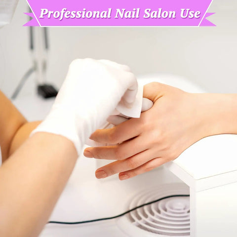 Professional use of Lint Free Nail Wipes And Gel Polish Remover Pads Set With Cuticle Pushers at salon, no lint residue