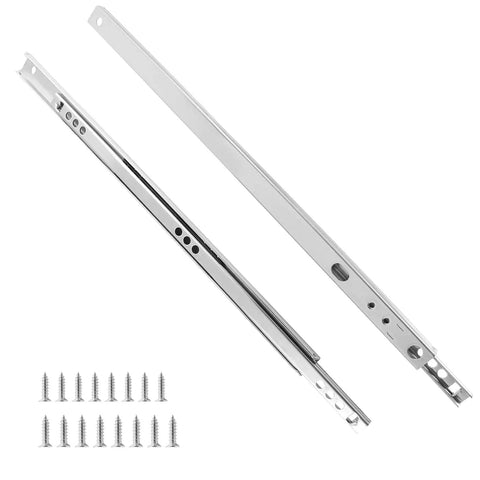 12 Inch Drawer Slides Two Pack Metal Ball Bearing Side Mount Track Rail For Drawers, 10Kg Capacity, Bright Silver Finish with screws