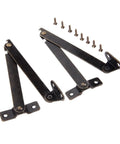 Antique Style Cabinet Hinges Set, 2 Pieces Shutter Hardware For Jewelry Boxes And Wood Chests, 108x11mm, Rustic Finish