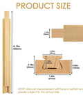 Tough Built Beech Wood Undermount Drawer Slides With Hella Smooth Gliding Bottom Rails And No Sweat Center Mount Track Replacement Kit For Home Furniture 15.7 Inch Runners size diagram with detailed measurements.
