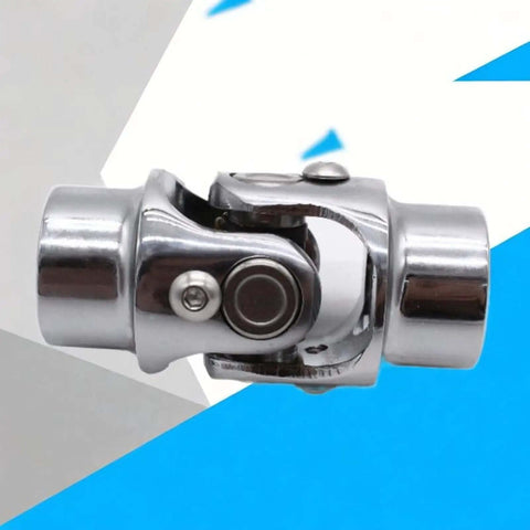 Smooth Single Shaft Universal Joint Made From Premium Stainless Steel For Heavy Duty Car Steering, Quick And Easy Install Kit With 3/4 Inch Ends That Fit Most Vehicles Perfectly. stainless steel 3/4 inch universal joint close-up