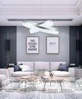 Modern living room with Two Ring LED Pendant Light With Adjustable Wires Dimmable Chandelier For Your Living Room Bedroom Kitchen Island