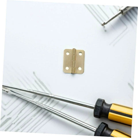 Small Decorative Iron Hinges With Screws For Jewelry Boxes And Dollhouse DIY Crafts 40pcs 270 Degree Miniature Hinges Yellow Finish