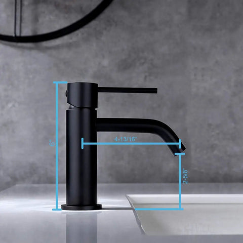 Dope Matte Black One Hole Bathroom Faucet With Pop Up Drain And Supply Hose, Single Handle Lavatory Faucet For Sink, Leak Free