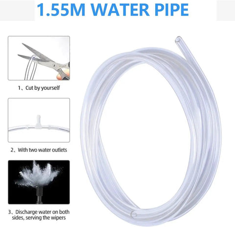 1.55m water pipe for Universal Windshield Washer Pump Reservoir Kit 12V With Fluid Tank And Pump For Quick Fixes No Fuss Leaks