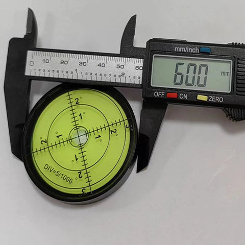 Dead Nuts Accurate Heavy Duty Round Aluminum Bubble Level 60 Mm Spirit Vial With High Precision Black Lines For Rock Solid Rv Setup Woodworking And Camera Gear