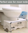 7 Inch Toilet Stool For Easy Bowel Movements, Adult And Kid Friendly Bathroom Step Stool With Detachable Wood Board shown by toilet