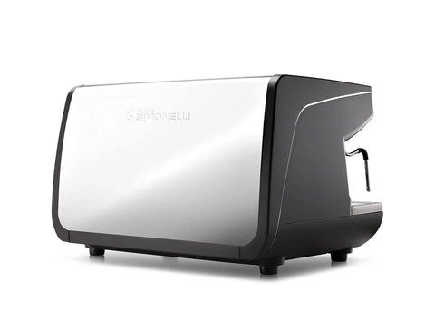 Appia II Volumetric 3 Group Espresso Machine MAPPIA5VOL03ND001 rear view in stainless steel and black