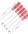 Built Dang Tough T15 T20 T25 T27 T30 Security Torx Screwdriver Set With Magnetic Star Bits, 150mm steel tools, 5 pack