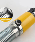 Close-up of Beefy 15 Ton Hydraulic Gear Puller Kit component with integral molding section, showing yellow and metallic parts.