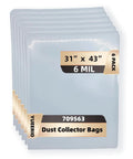 Upgraded Clear Heavy Duty Dust Collection Bags 6 Pack for Woodworking Projects, Captures Large Dust Particles, 31x43 inches size
