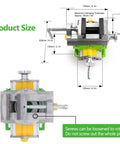 Top view of 3 Inch Cross Slide Drill Press Vise with measurement details, showing 90 Degree Rotary Table, aluminum alloy design.